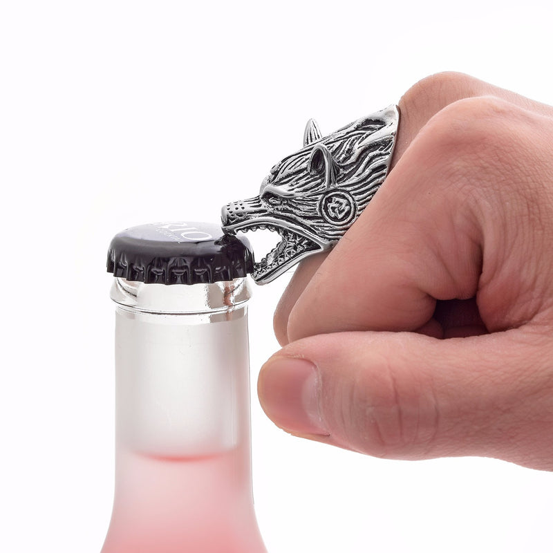 Wolf Head Ring/Bottle Opener